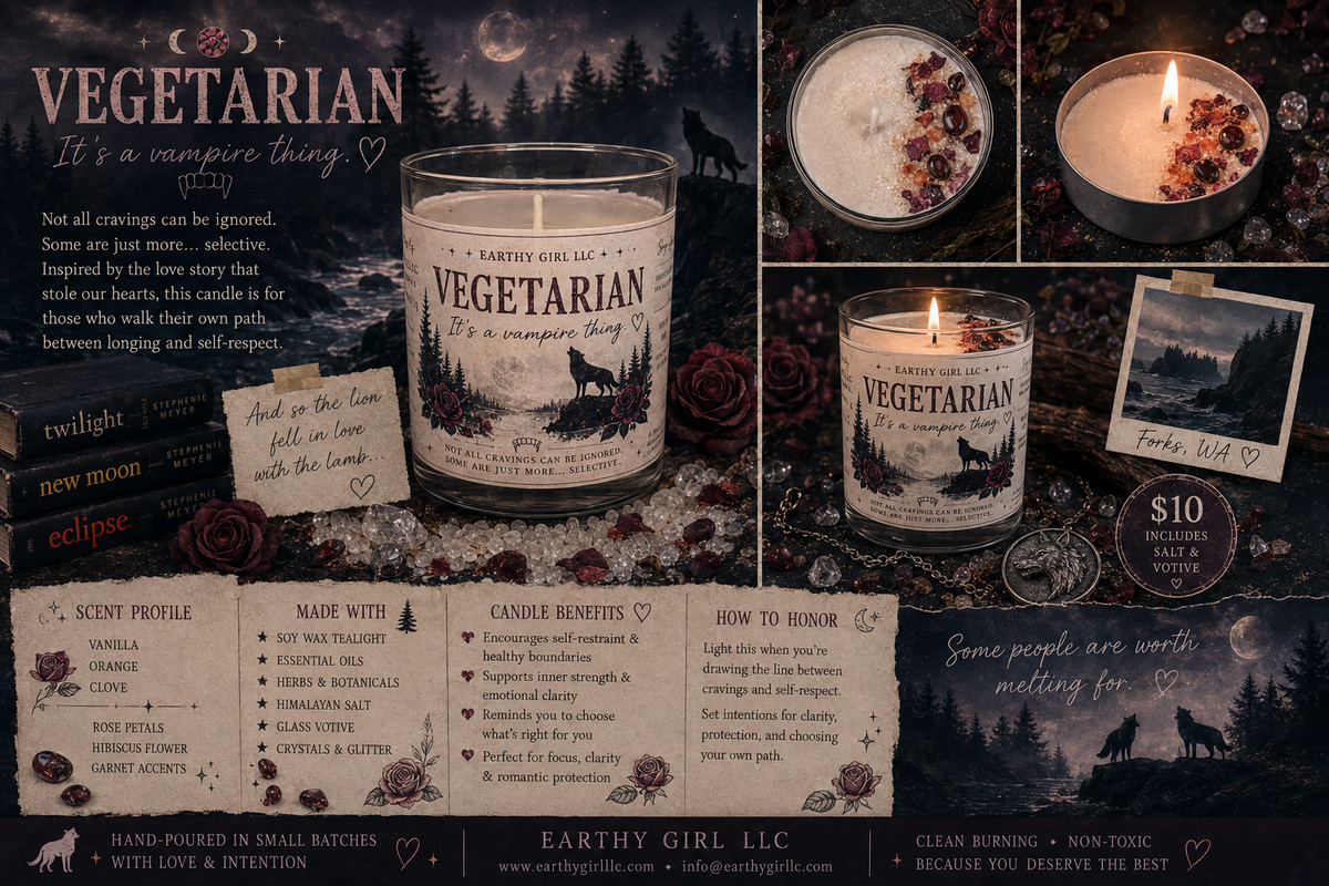 Vegetarian Vampire Twilight Inspired Soy Candle Tealight St