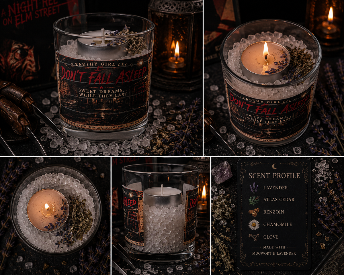 Don't Fall Asleep Nightmare On Elm Street Inspired Tea Light Candle Set