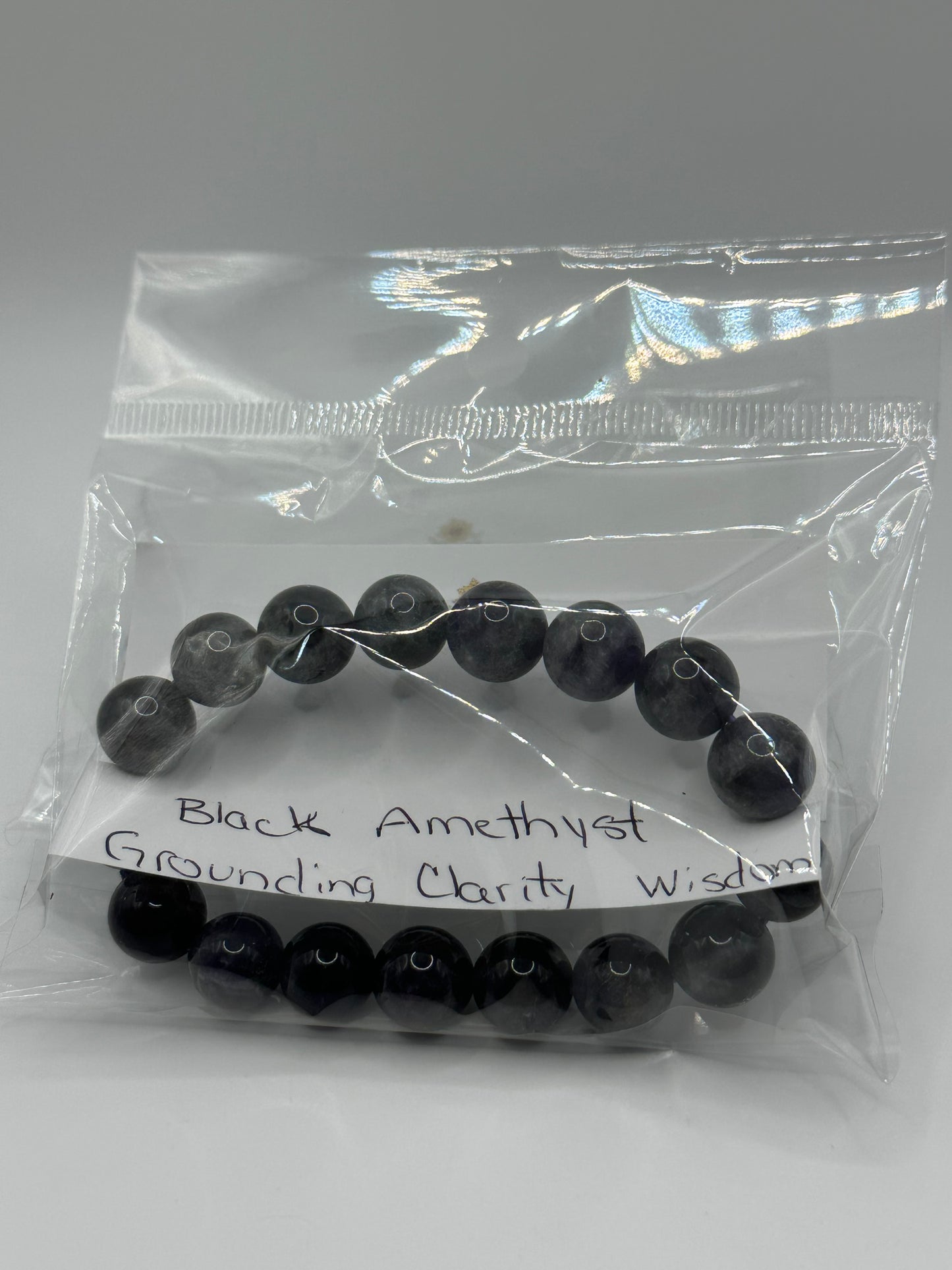 Black Amethyst 12mm Bracelet