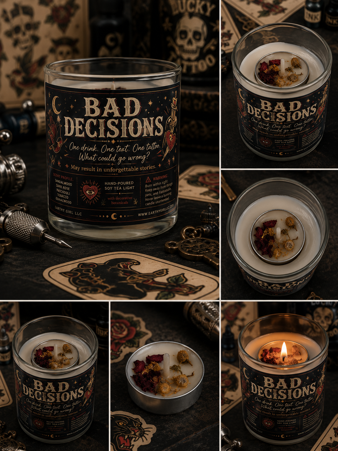 Bad Decisions Tea Light Candle Set