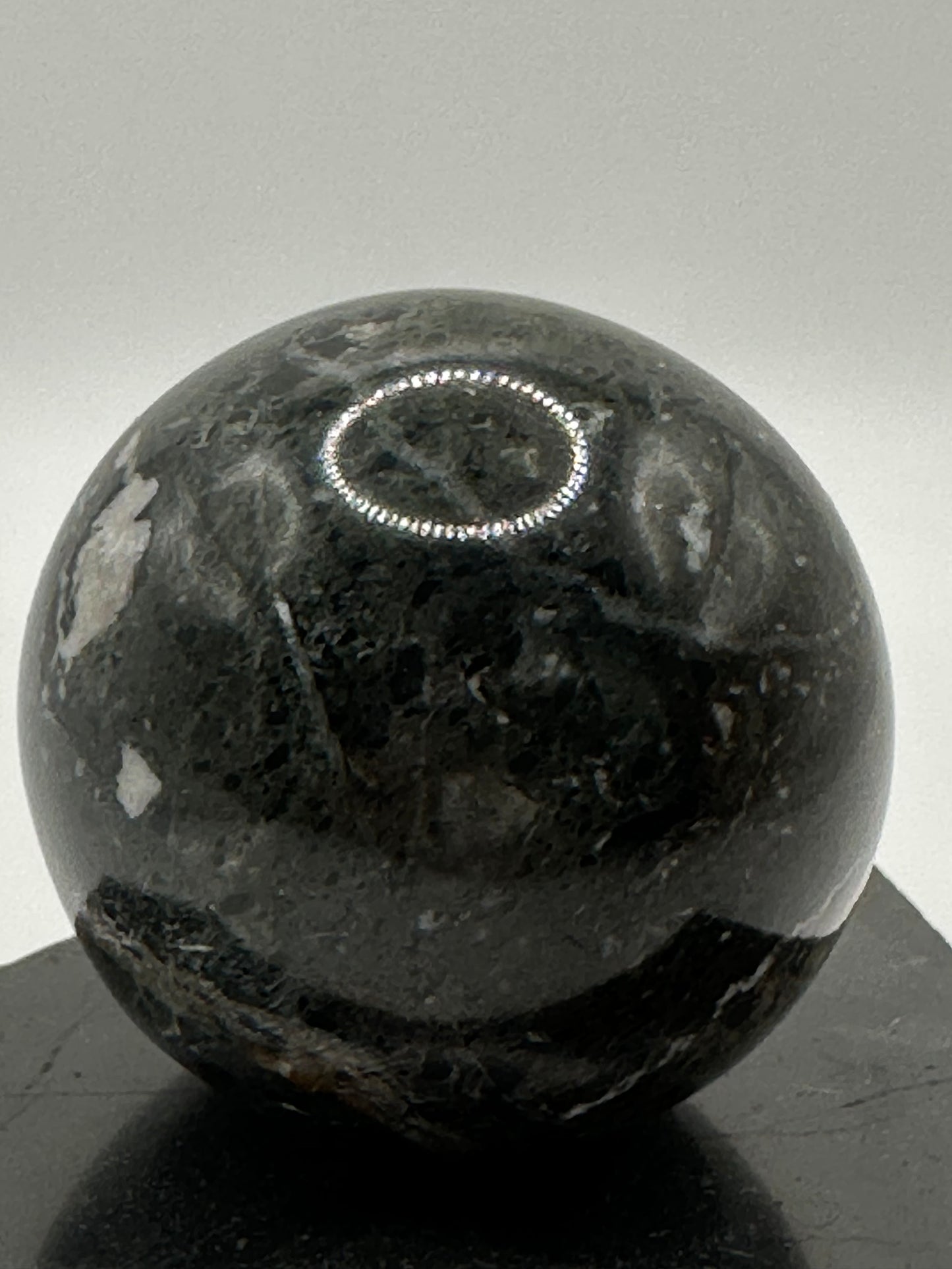 Black zebra jasper sphere
