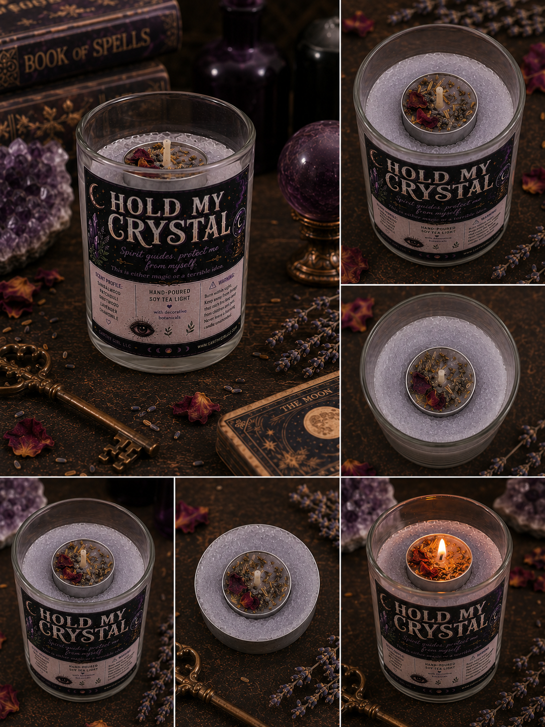 Hold My Crystal Tea Light Candle Set