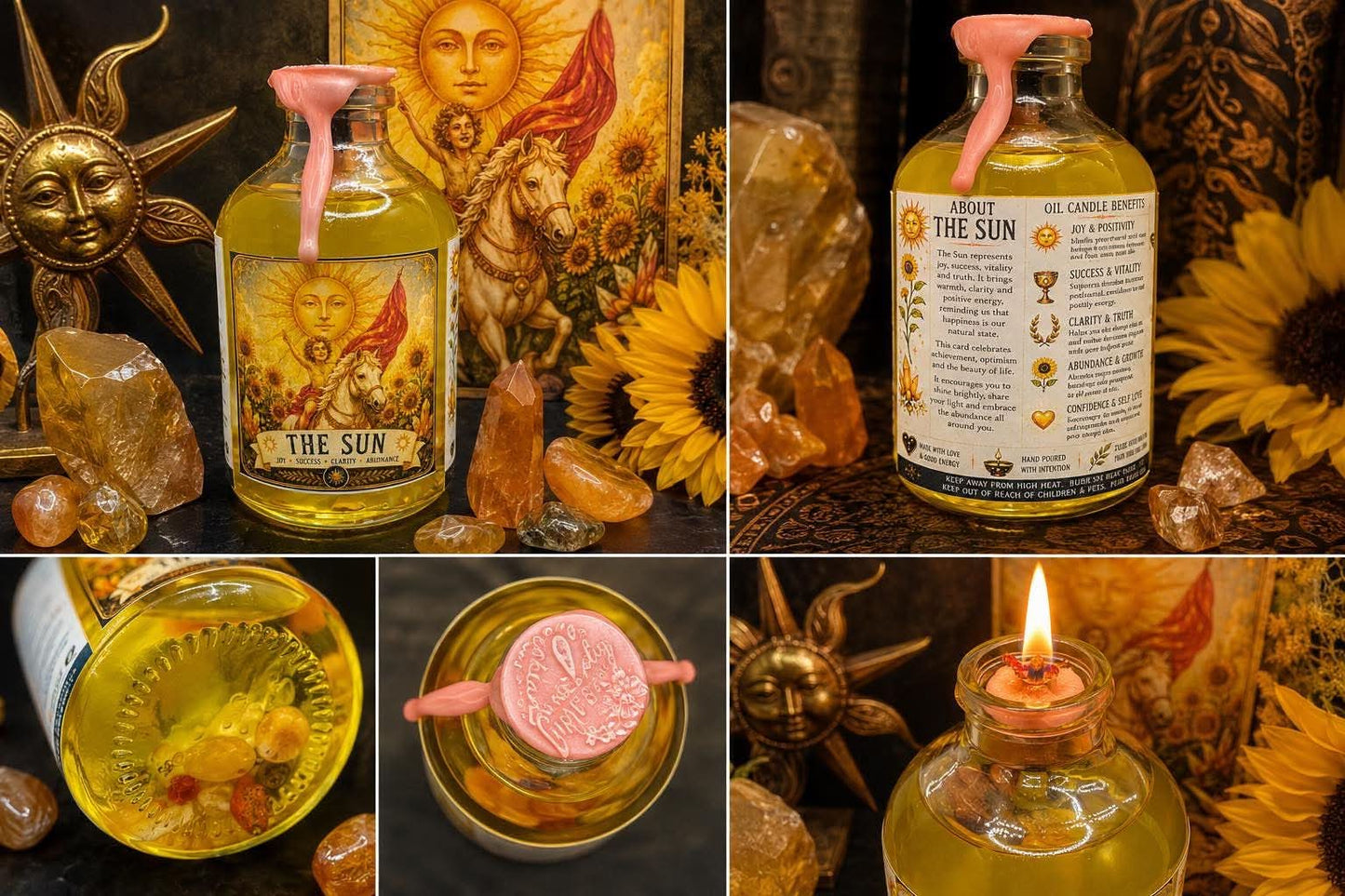 The Sun Tarot Ritual Oil Candle