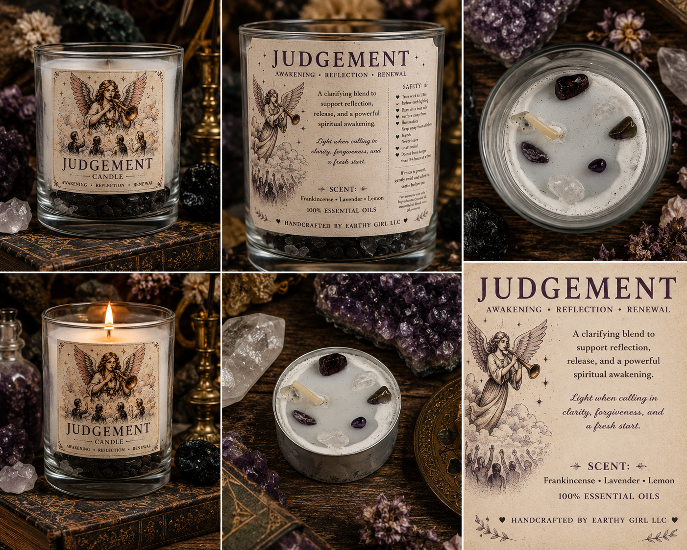 Judgement Tarot Tea Light Candle Set