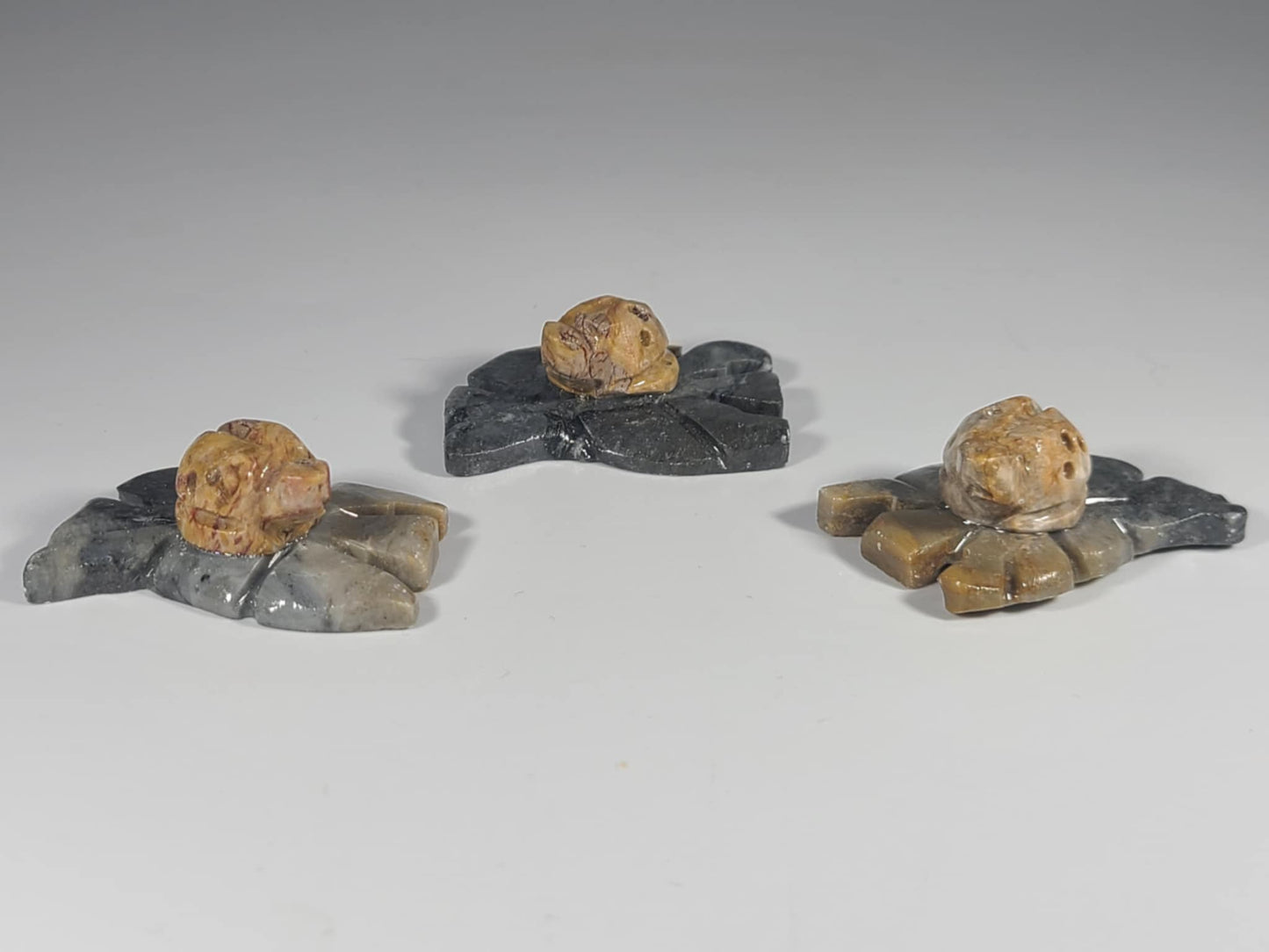 Small Soapstone Animal-Ladybug On A Leaf