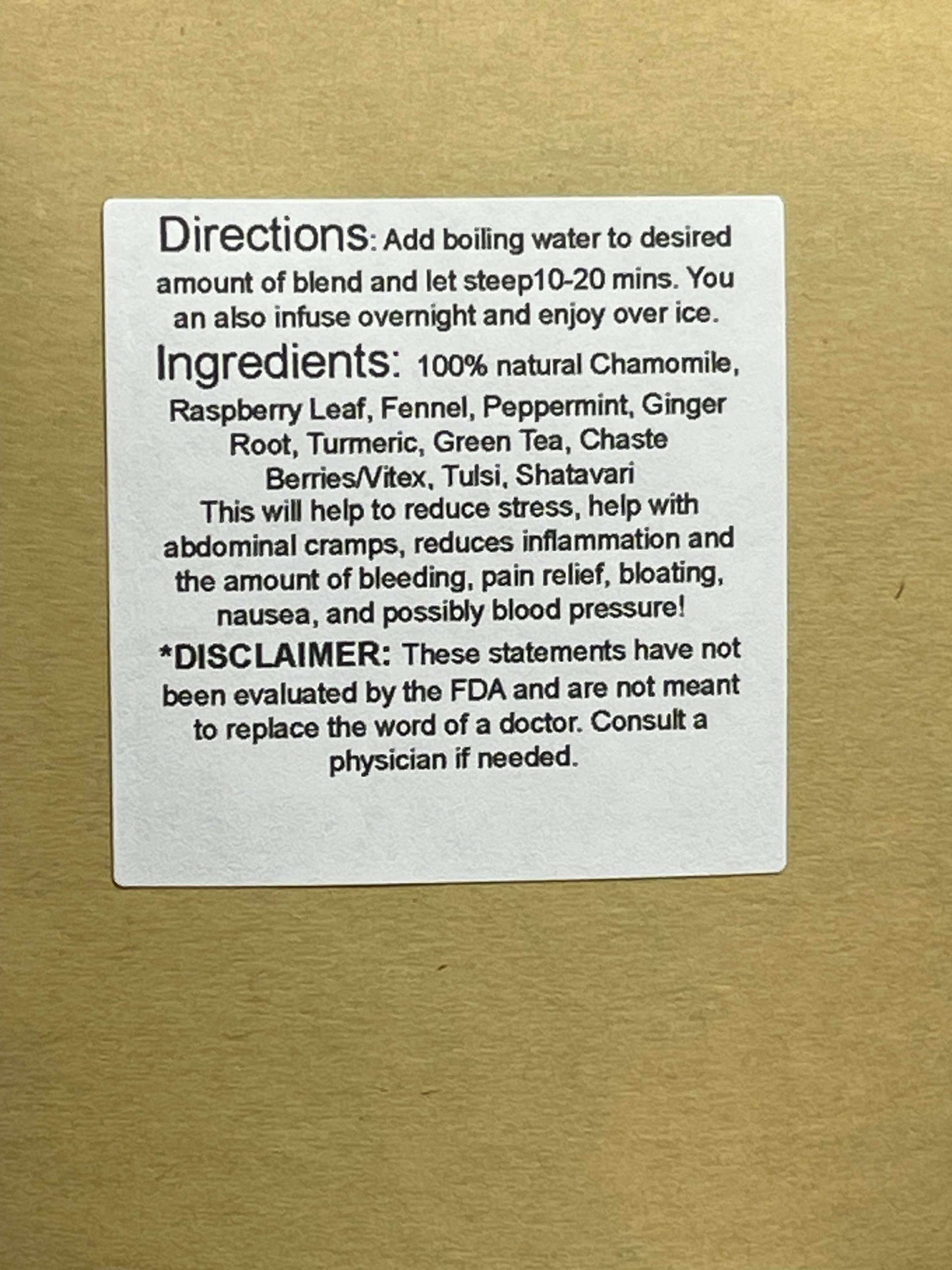 Earthy Girl LLC Power To The Women Herbal Tea Blend 2 Oz Women's Health Relief