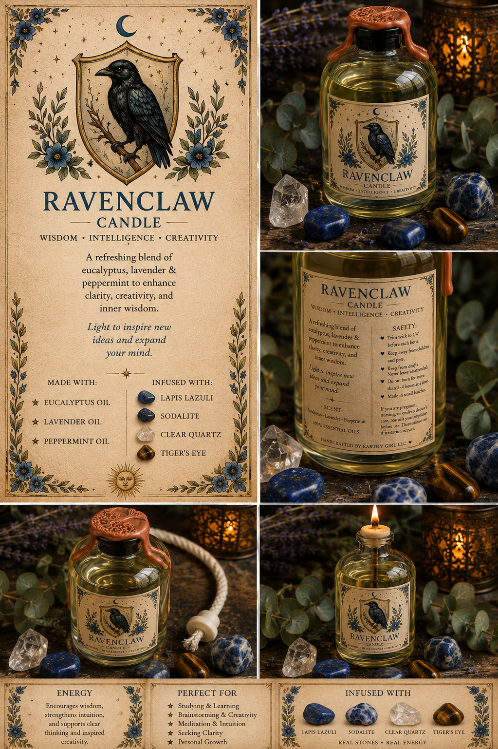 Ravenclaw Inspired Oil Candle
