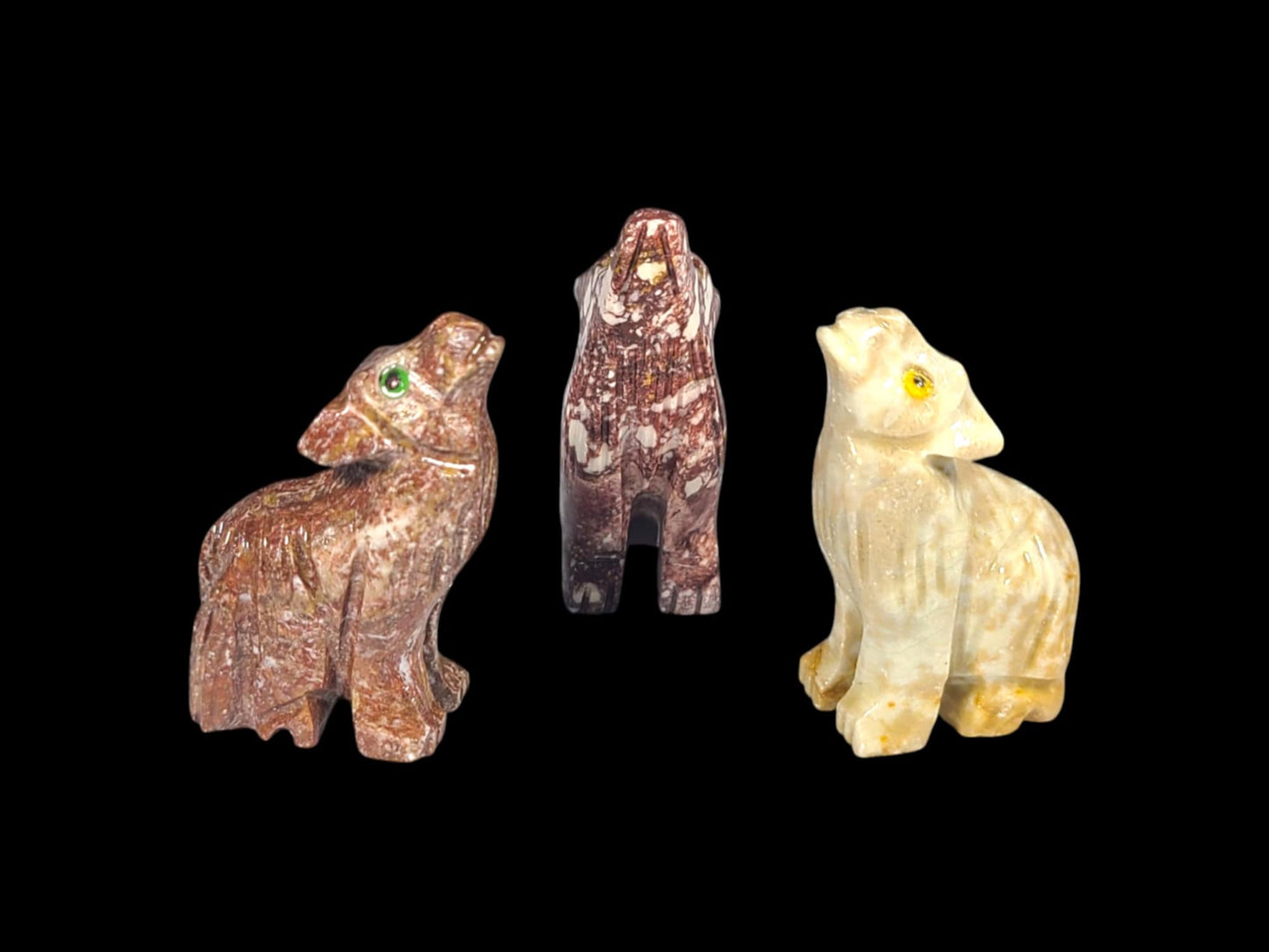 Small Soapstone Animal-Sitting Wolf