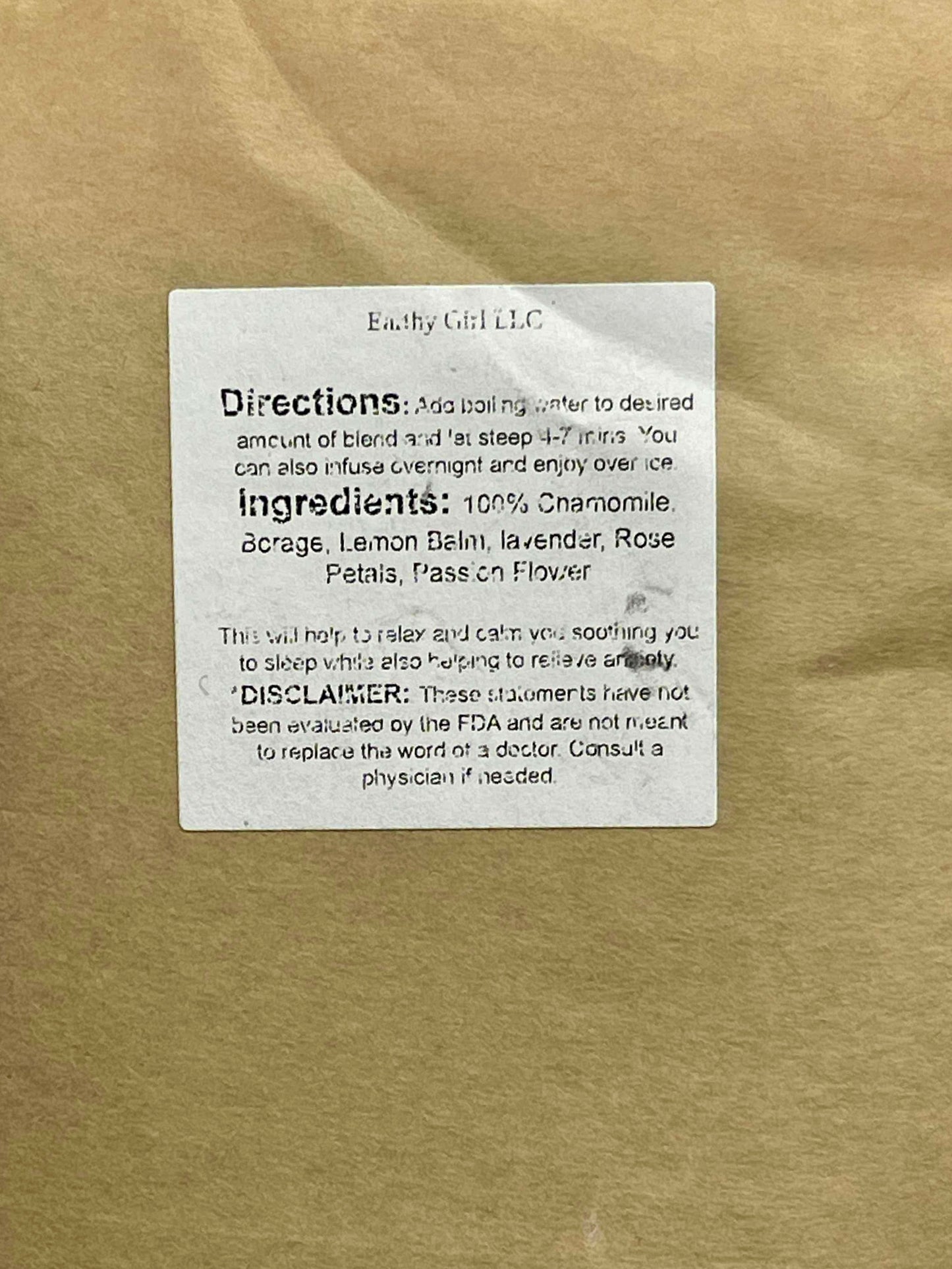 Sweet Dreams Tea Blend 1 Oz Relaxing Herbal Infusion