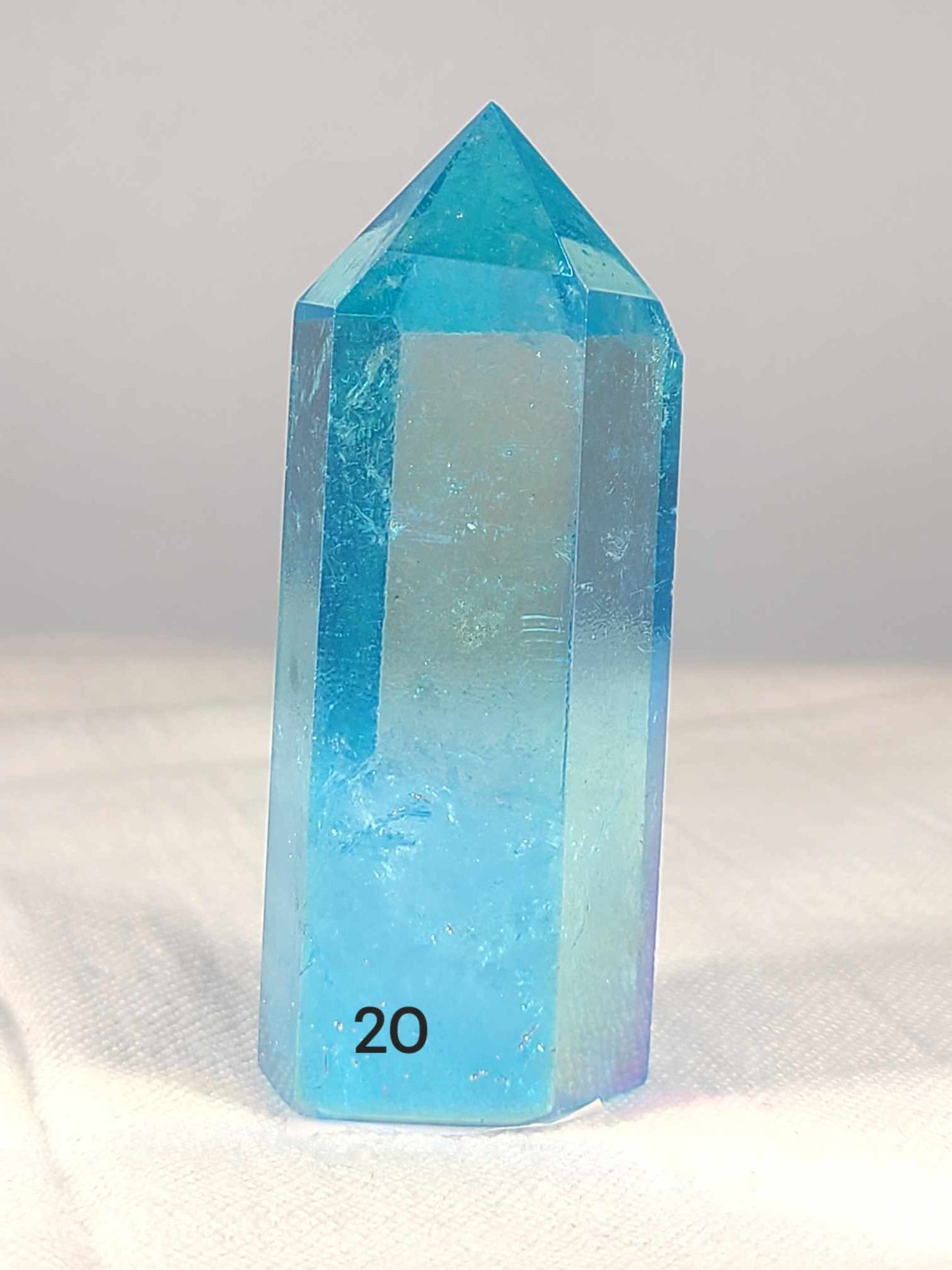 Blue Aura Coated Quartz Tower 2O