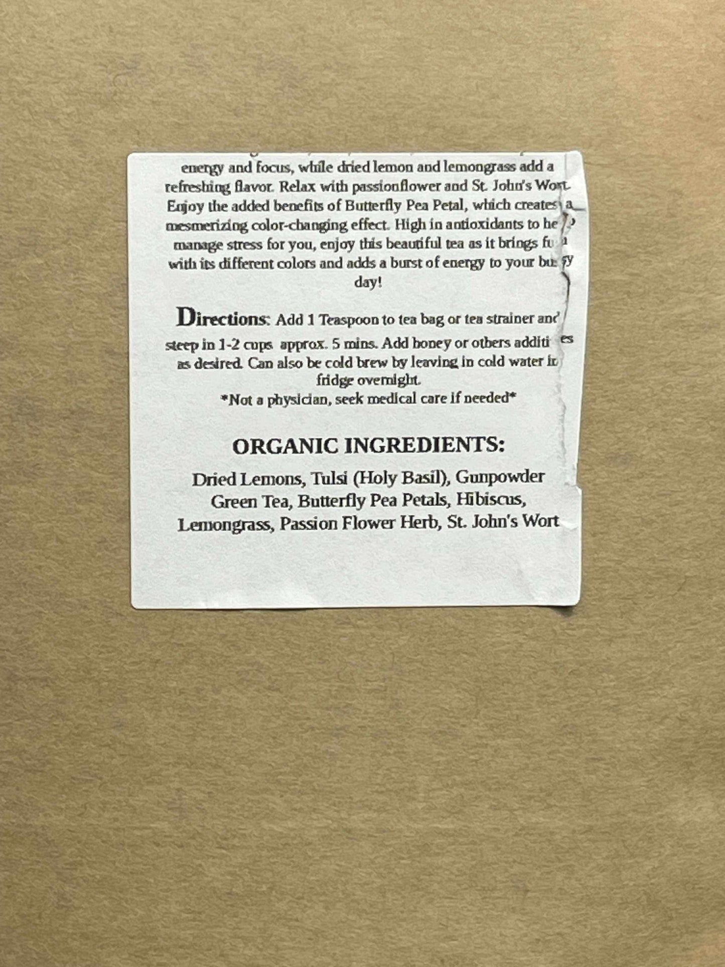 Thunder Sparks Energy Tea