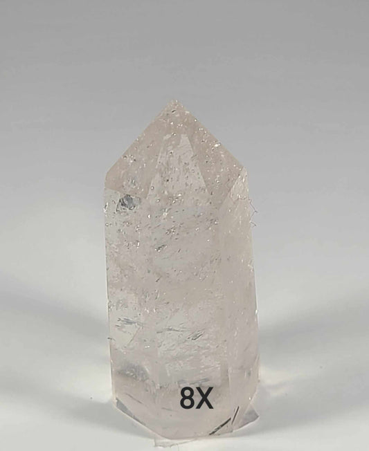 Black Tourmaline in Quartz Tower 8X