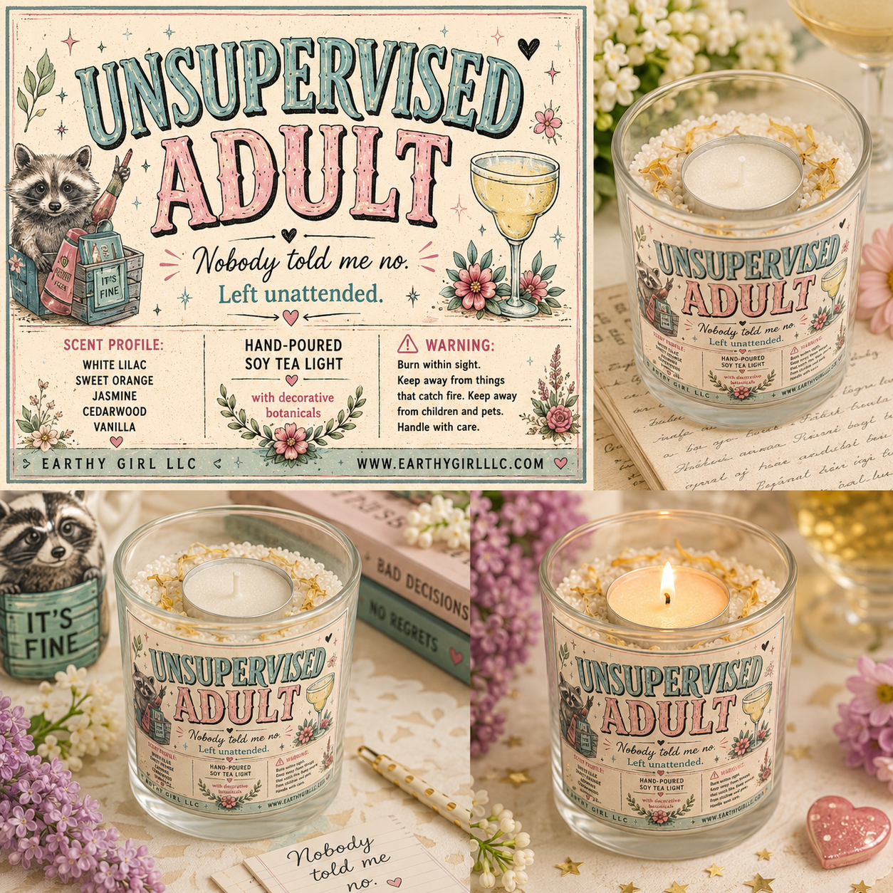 Unsupervised Adult Tea Light Candle Set