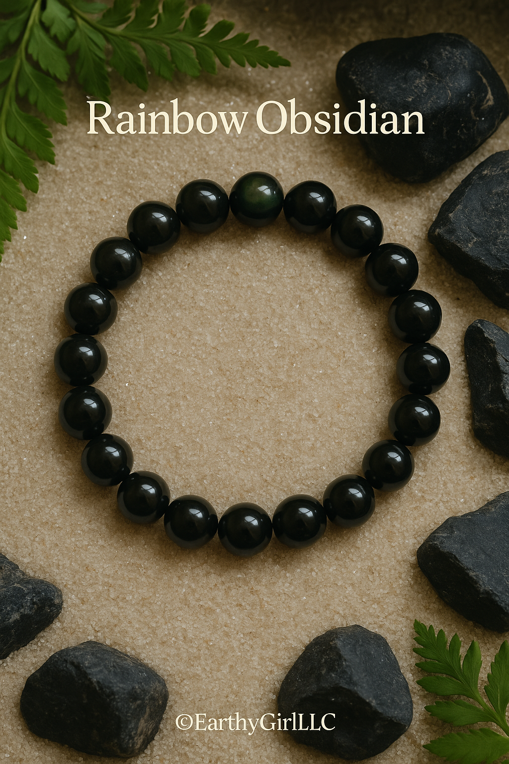 Rainbow obsidian bracelet 8mm