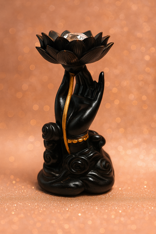 Black and gold resin hand holder