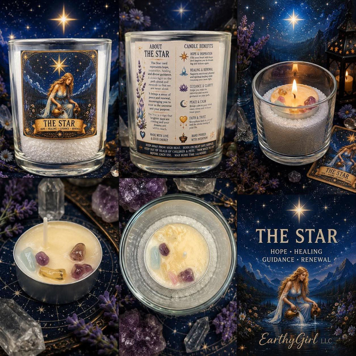 The Star Tarot Tea Light Candle Set