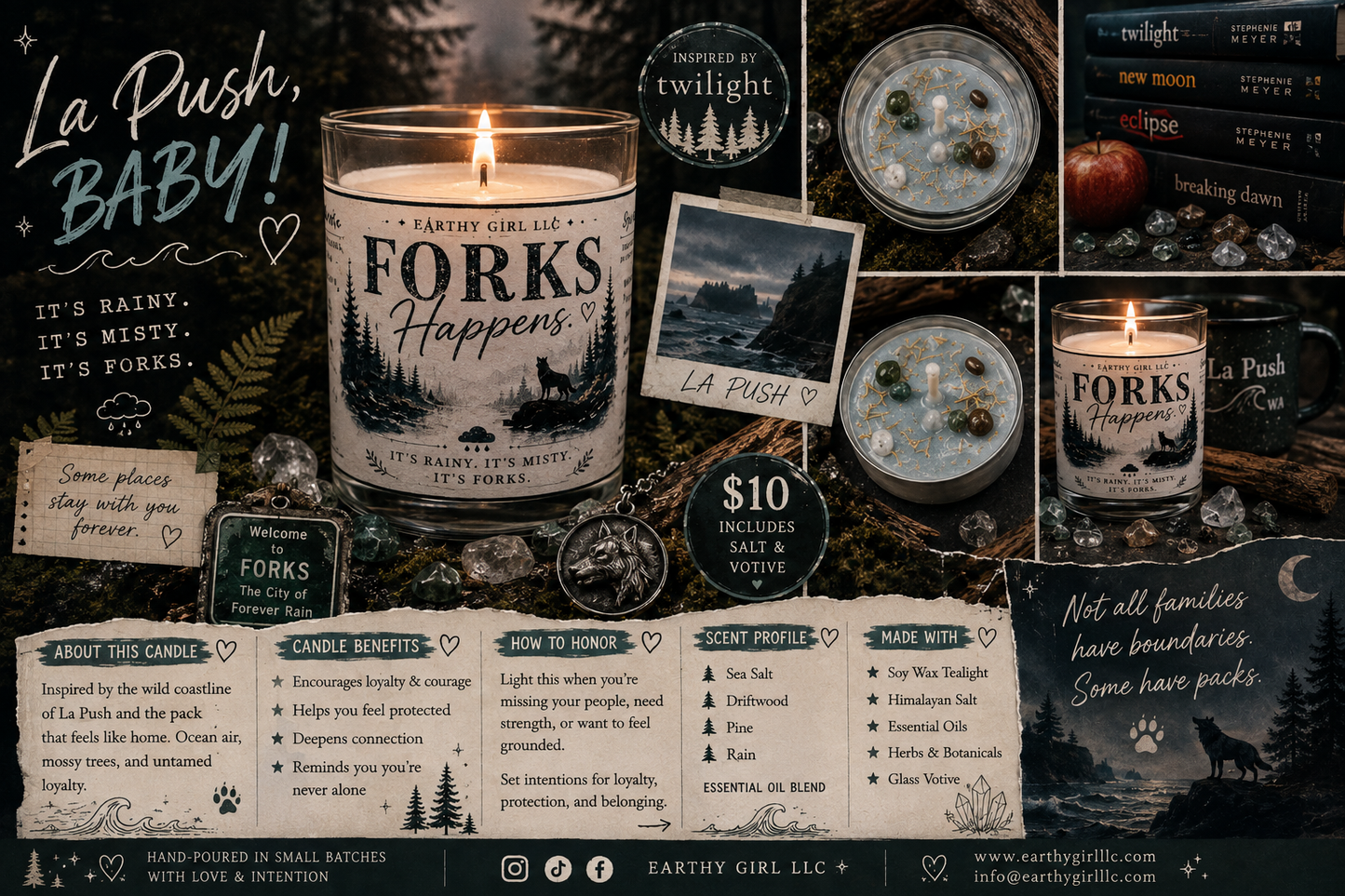 Forks Happens Tea Light Candle Set