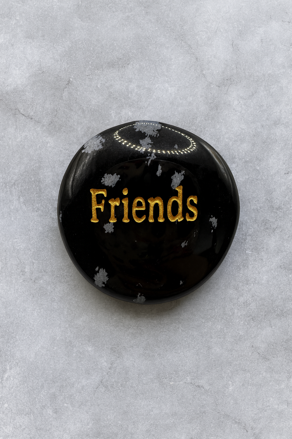 Snowflake obsidian word stone