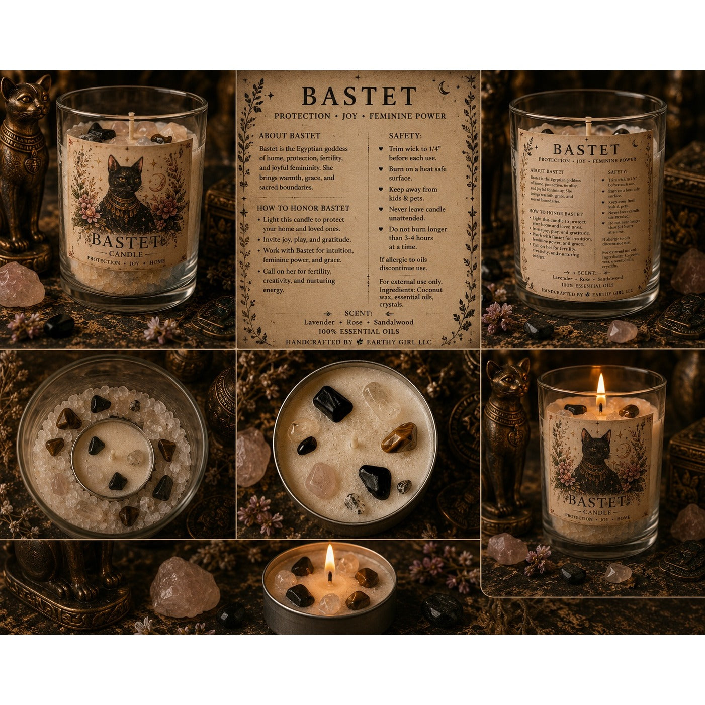 Bastet Tea Light Candle Set