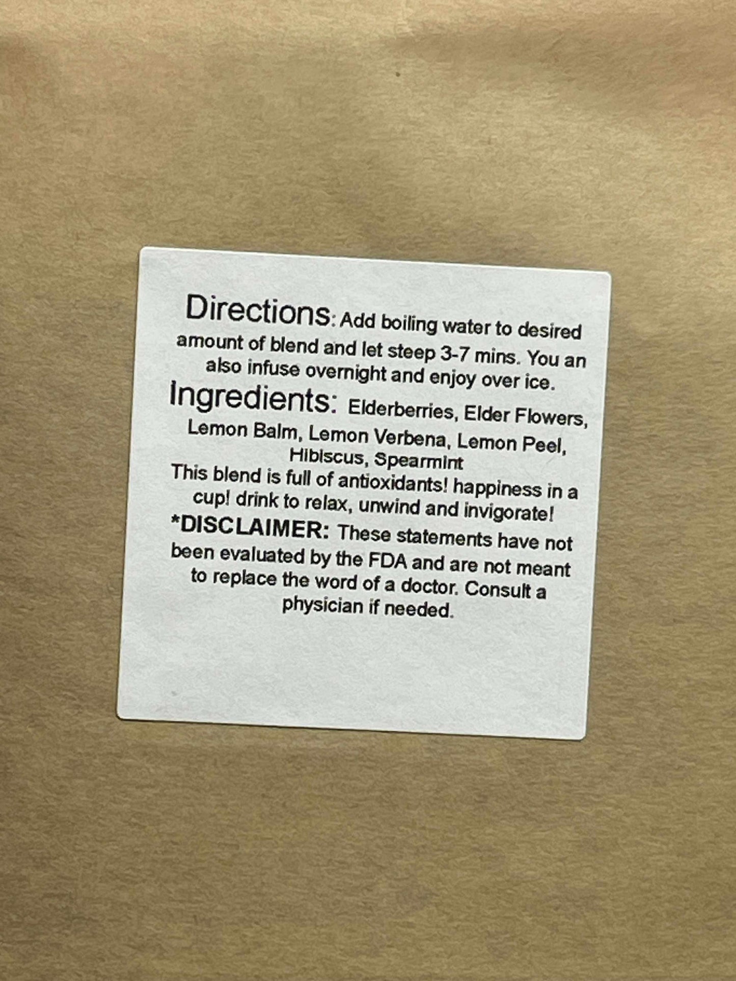 Berry Refreshing Tea Blend 1 oz Natural Herbal Ingredients