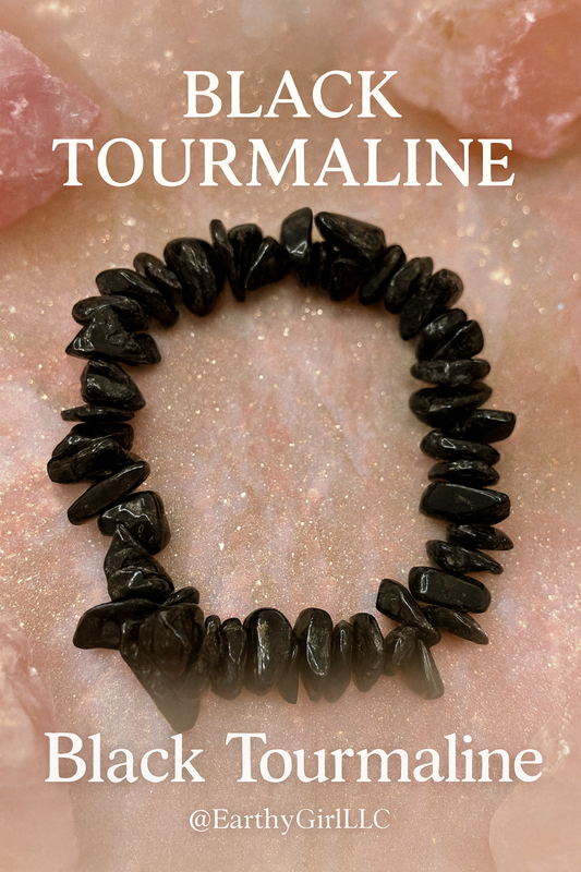 Black tourmaline protective chip bracelet