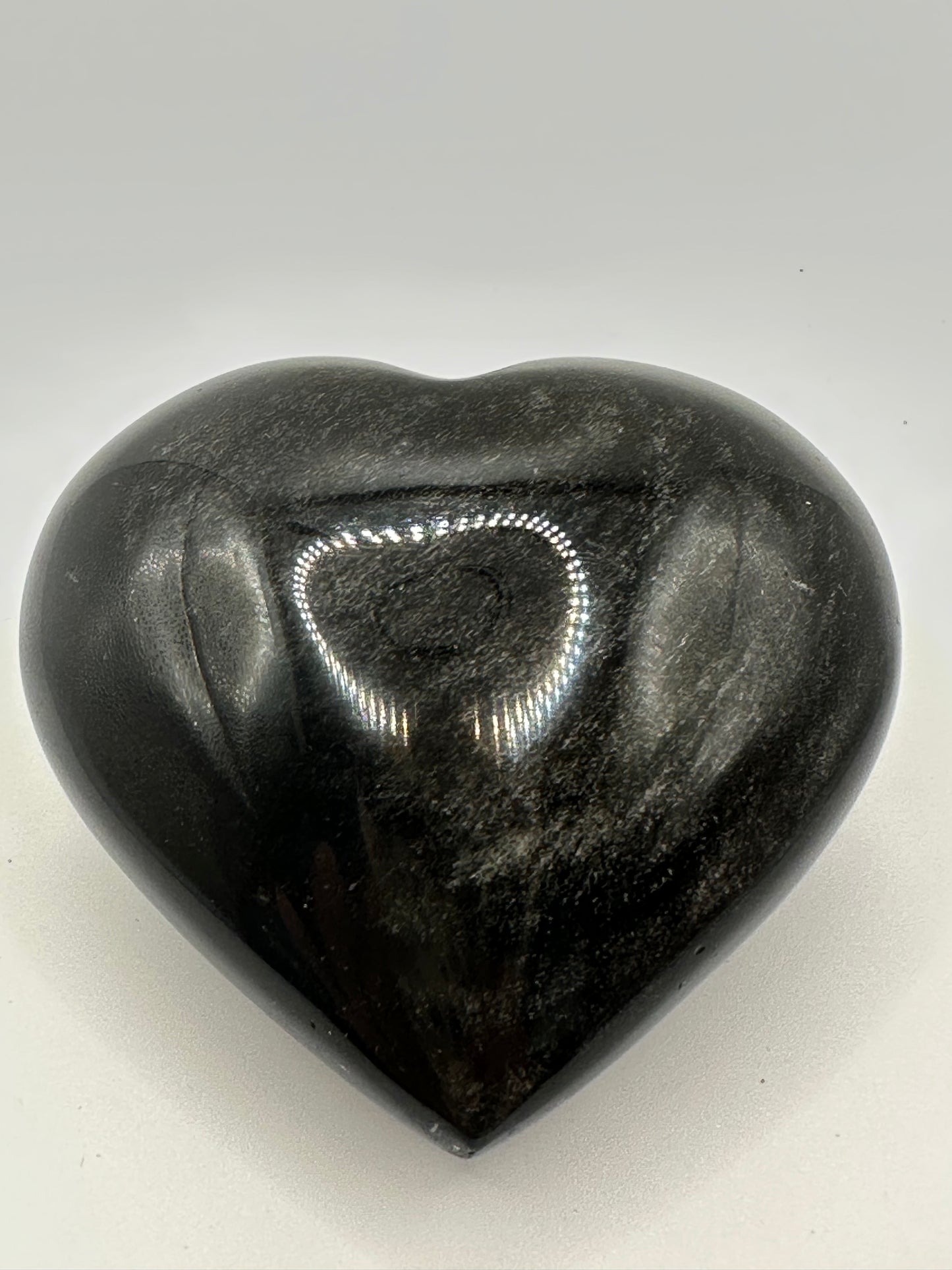 Silver Sheen Obsidian Heart