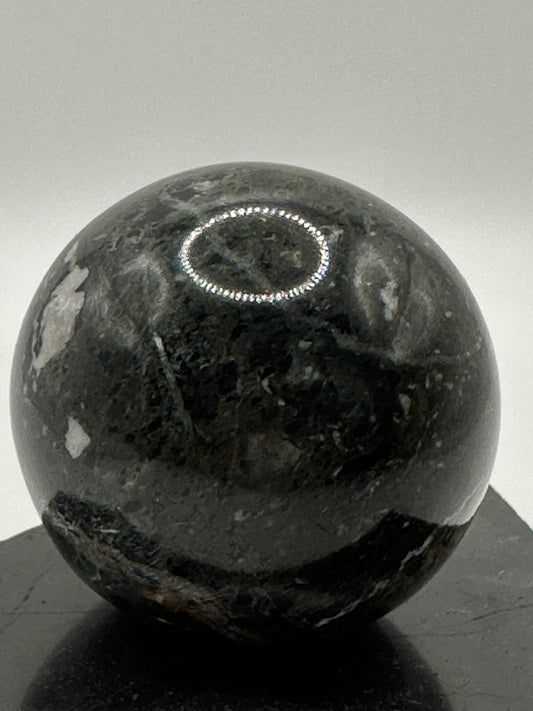 Black zebra jasper sphere