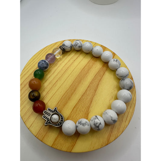 Chakra and Howlite Bracelet
