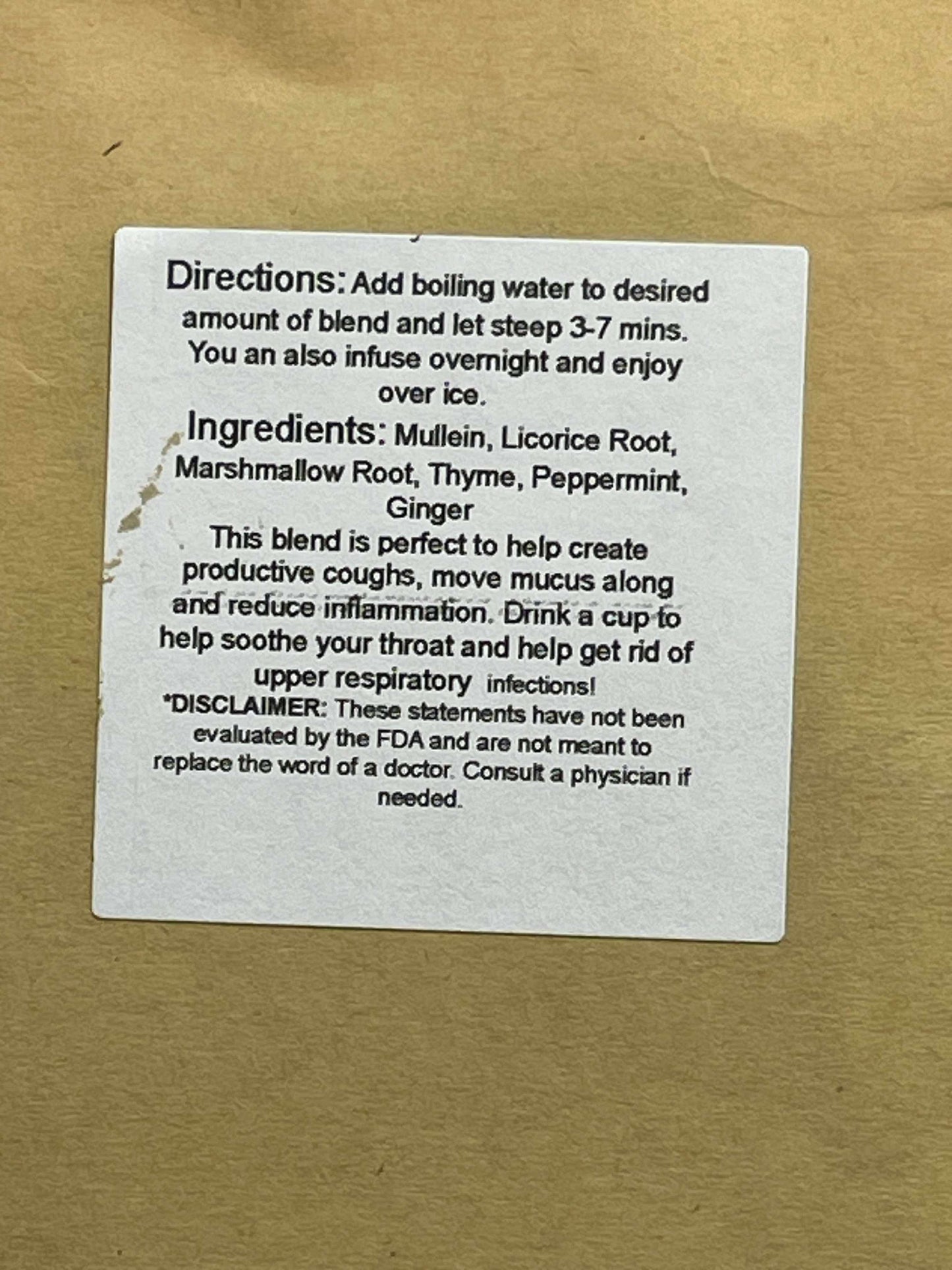 Cough And Congestion Tea Blend 1oz