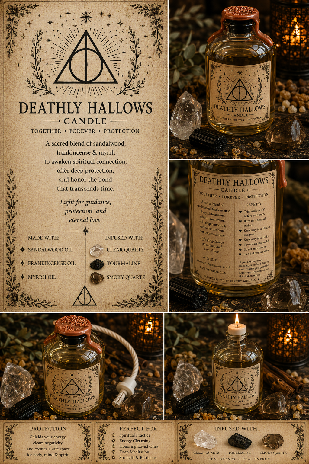 Deathly Hallows Oil Candle