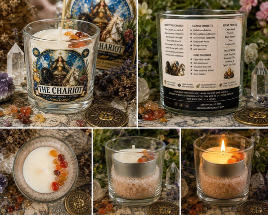 The Chariot Tarot Tea Light Candle Set