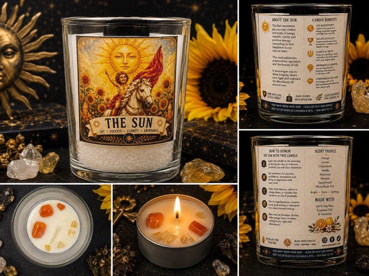 The Sun Tarot Card Tea Light Set