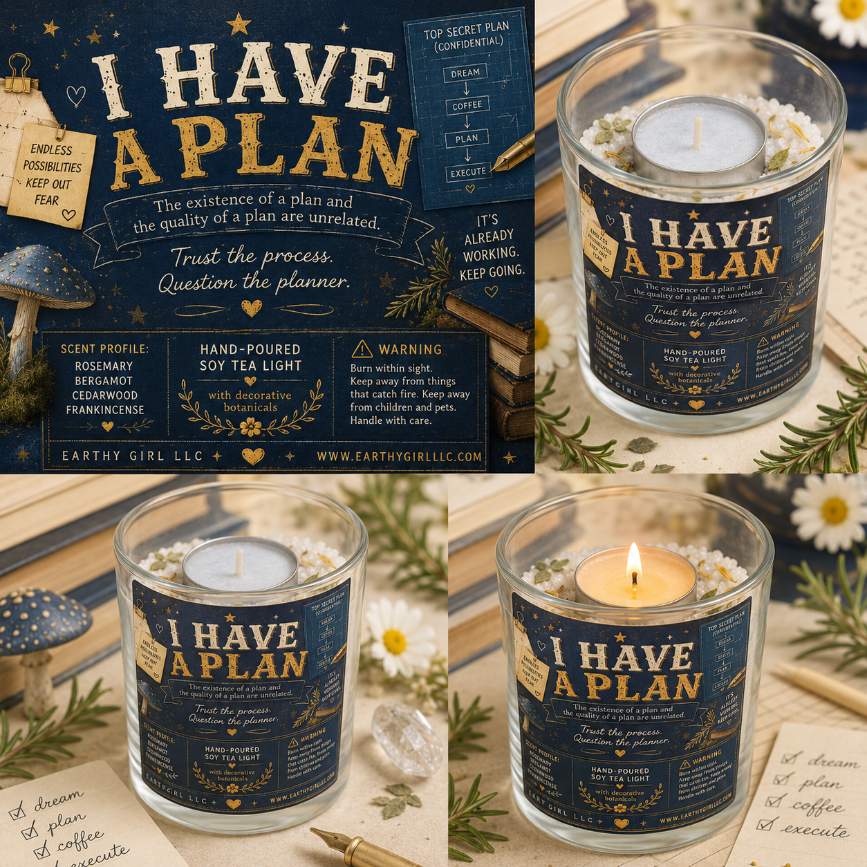 I Have A Plan Tea Light Candle Set