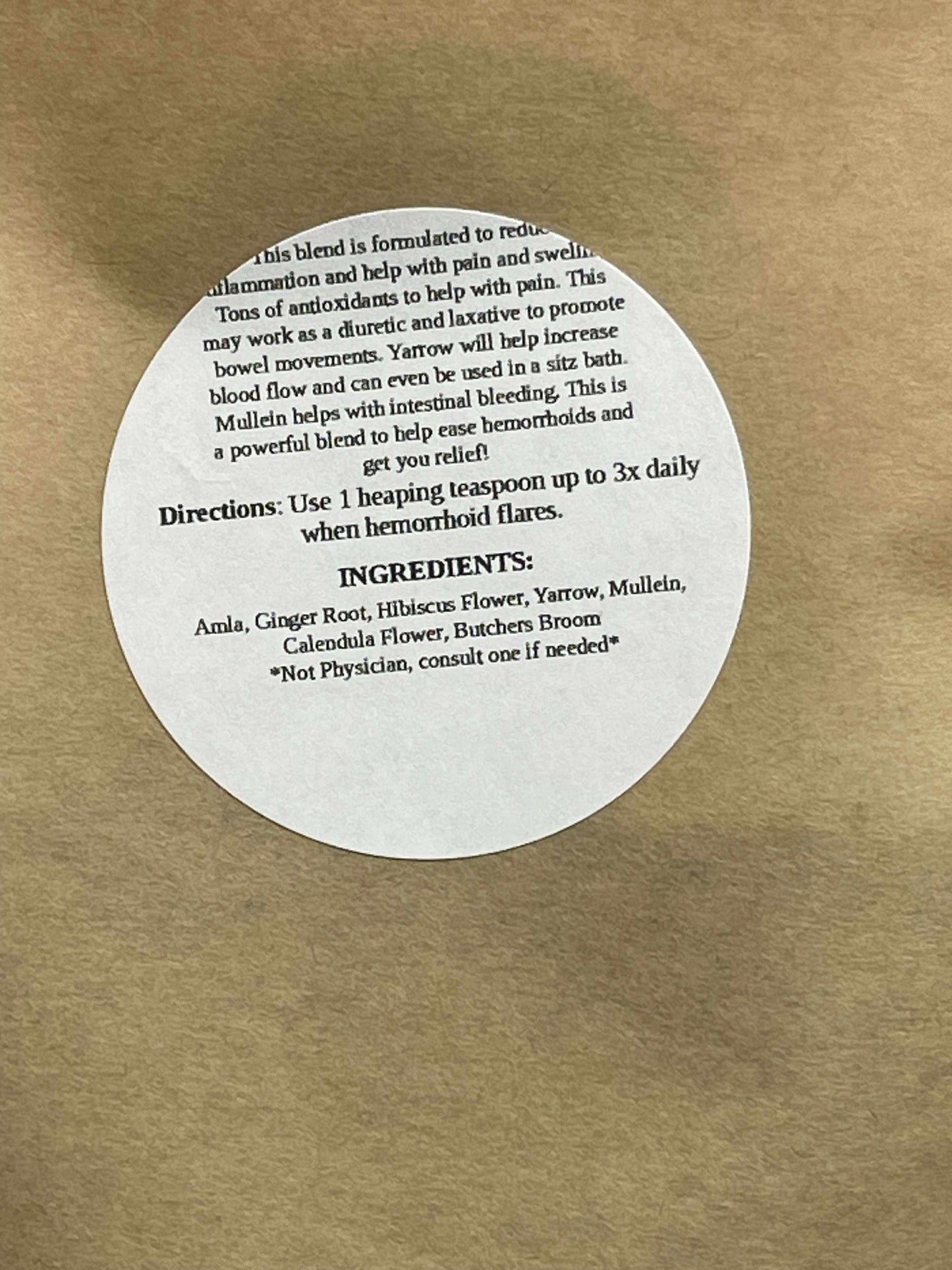 Inside Out Hemorrhoid Relief Tea Blend 1 oz