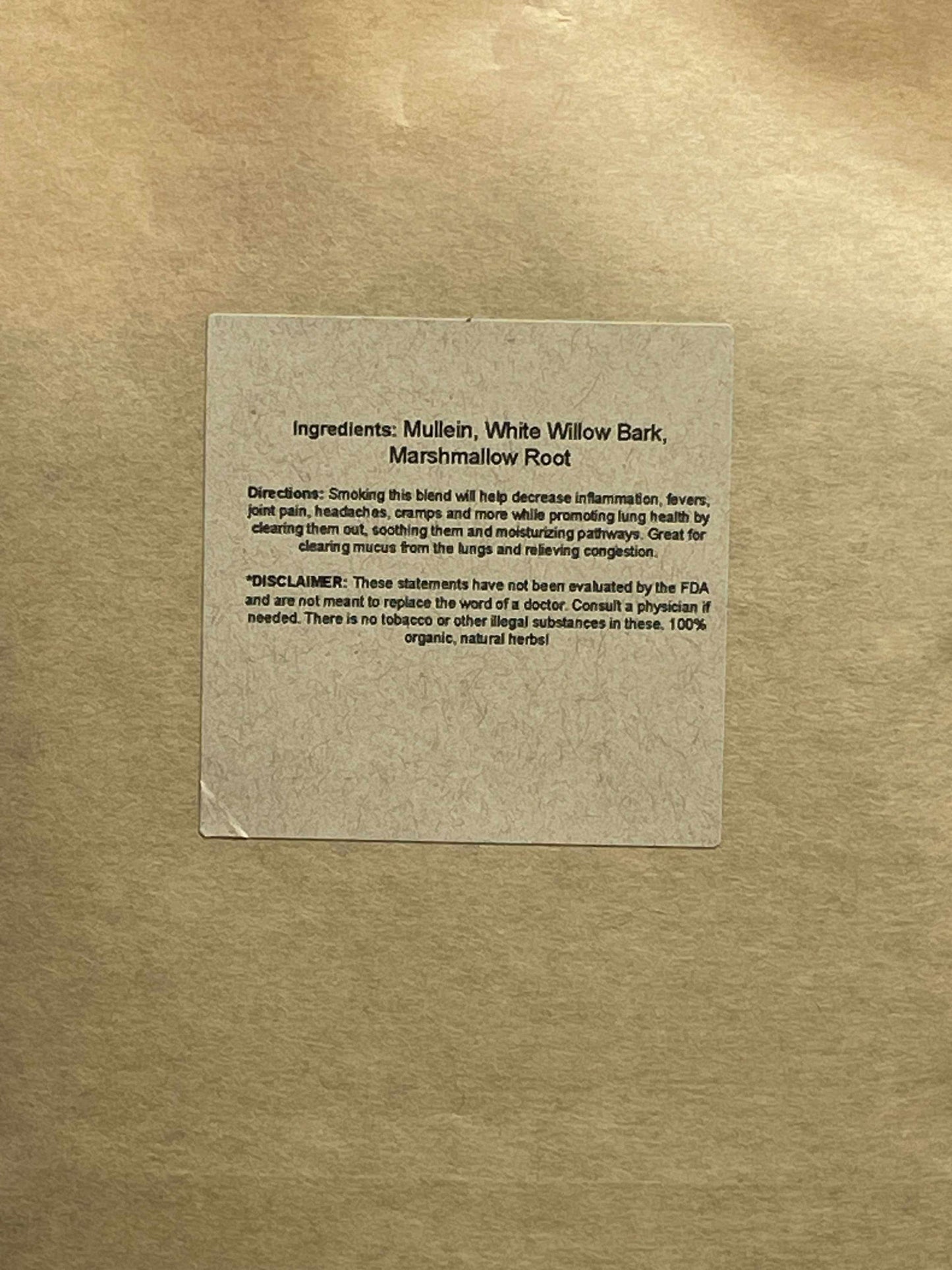 Lung Refresher Herbal Tea Blend 1oz mullein marshmallow root