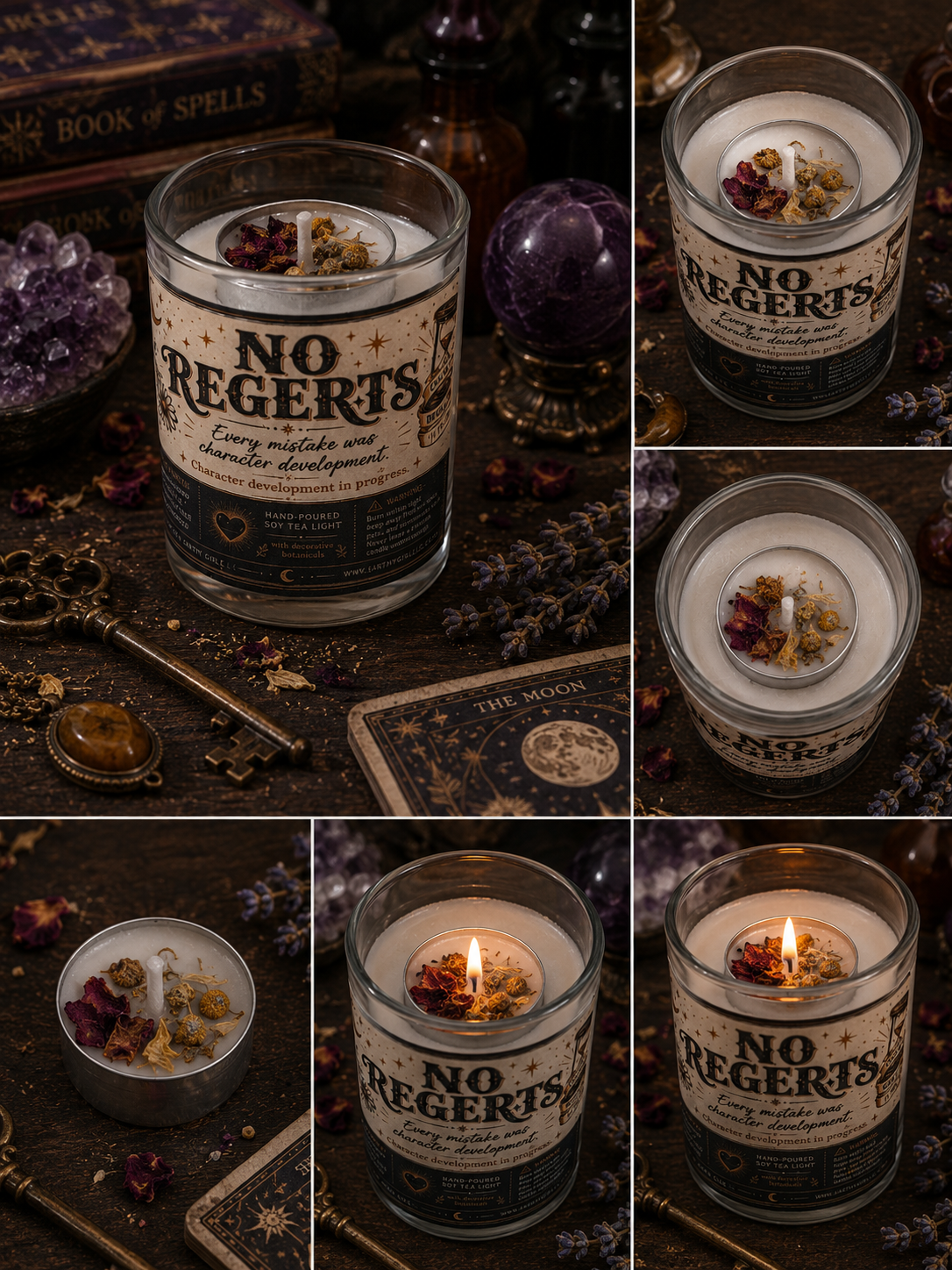 No Regerts Soy Tea Light Candle Set
