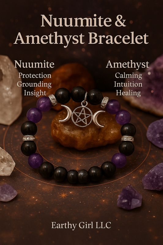 Nuumite and amethyst bracelet
