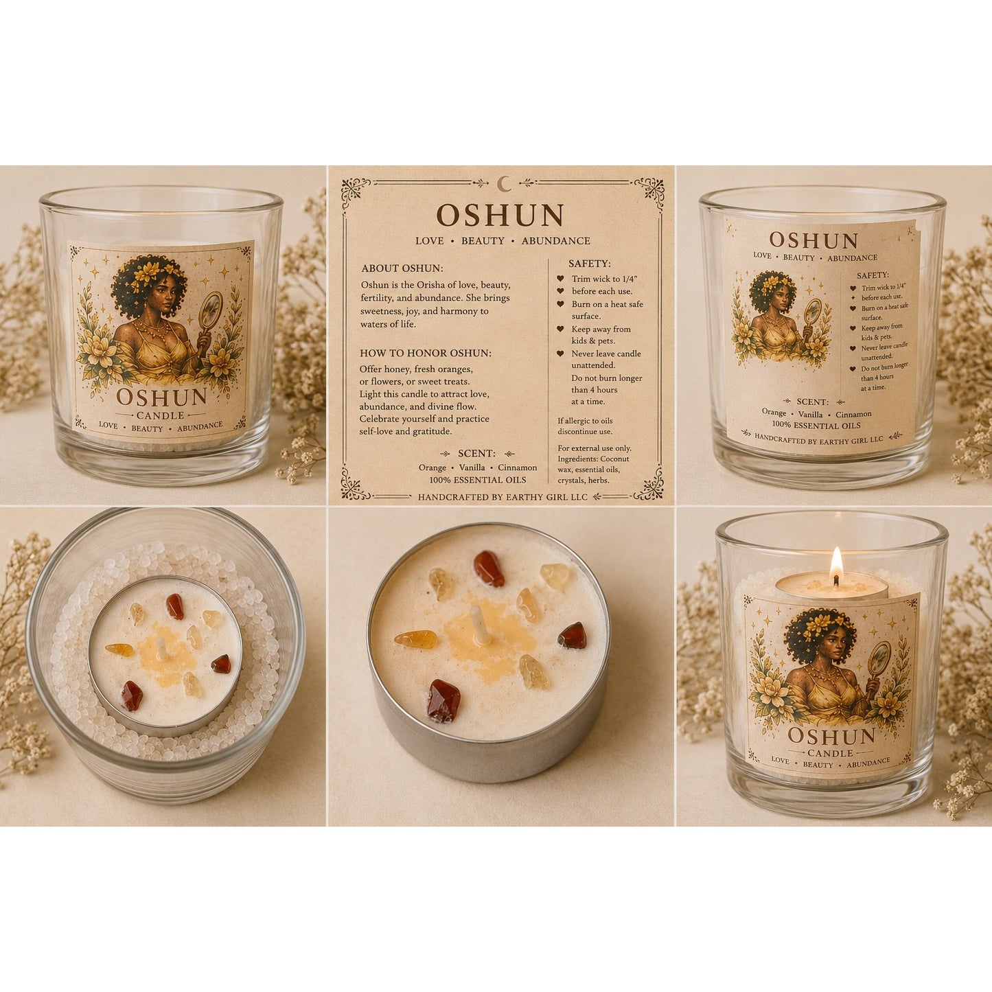 Oshun Tea Light Candle Set