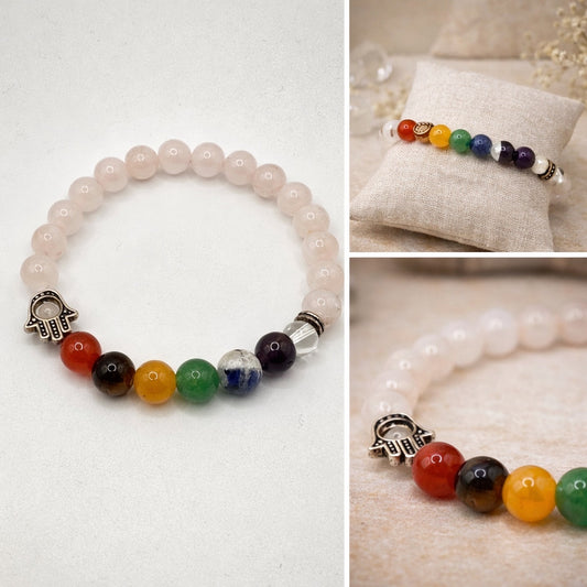 Rose Quartz Chakra Bracelet
