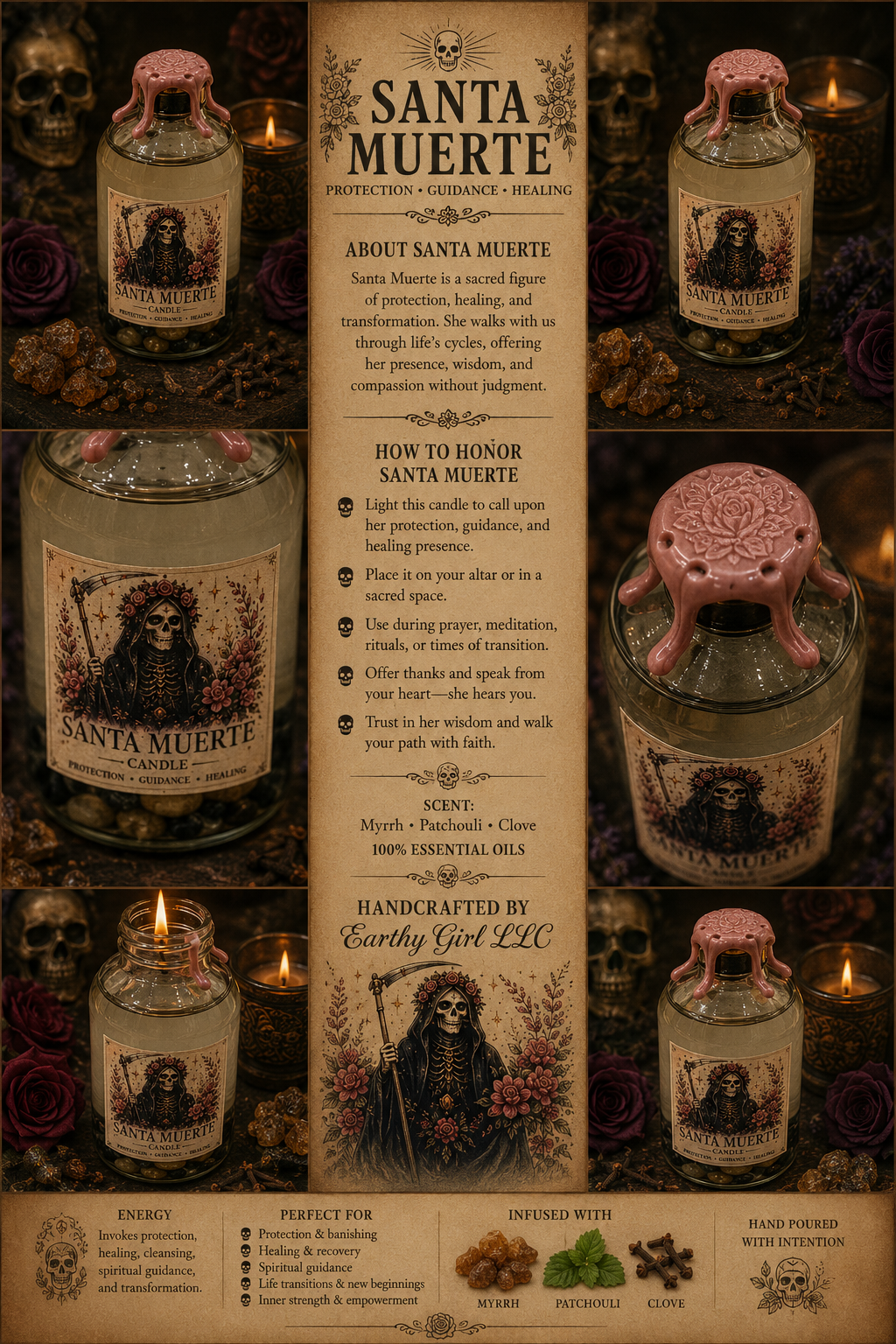 Santa Muerte Oil Candle