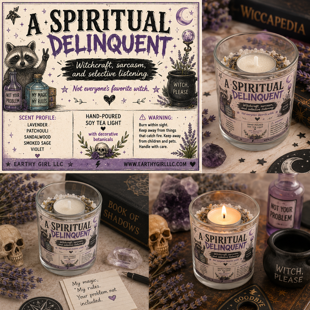 Spiritual Delinquent Tea Light candle Set