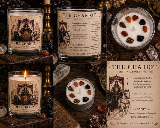 The Chariot Tarot Tea Light Candle Set
