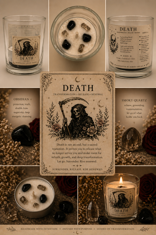 Death Tarot Card Tea Light Candle Set