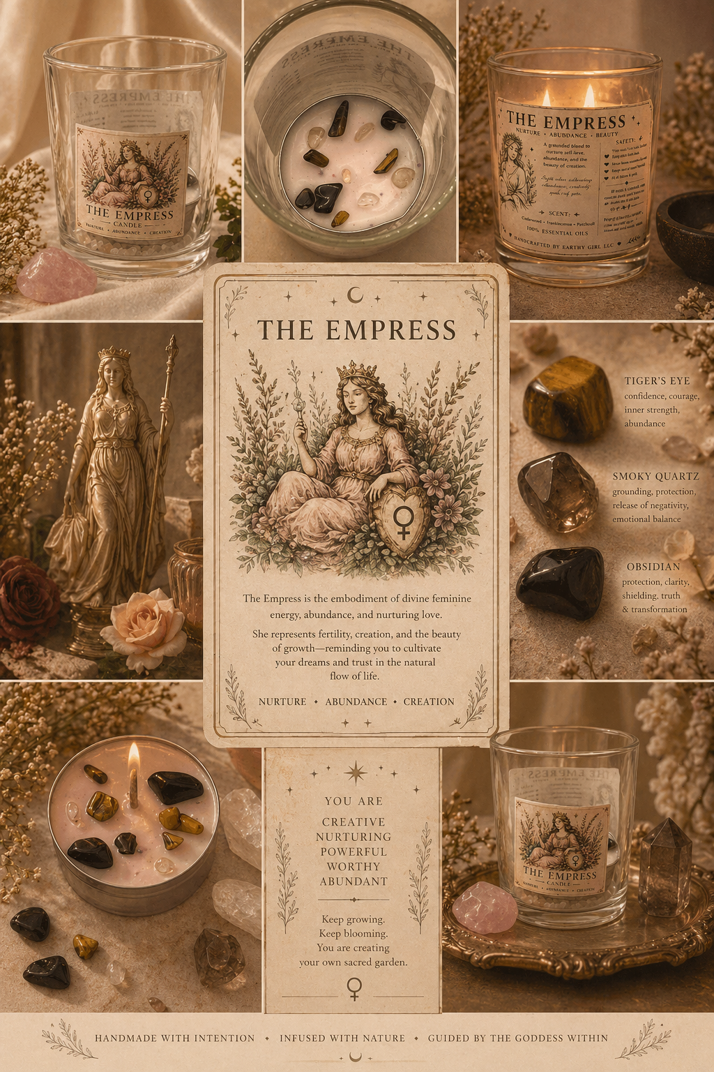 The Empress Tarot Card Tea light Candle Set