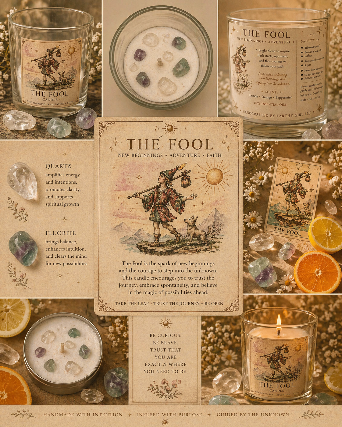 The Fool Tarot Card Tea Light Set