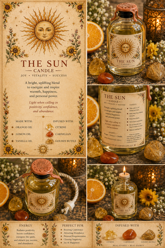 The Sun Tarot Ritual Oil Candle