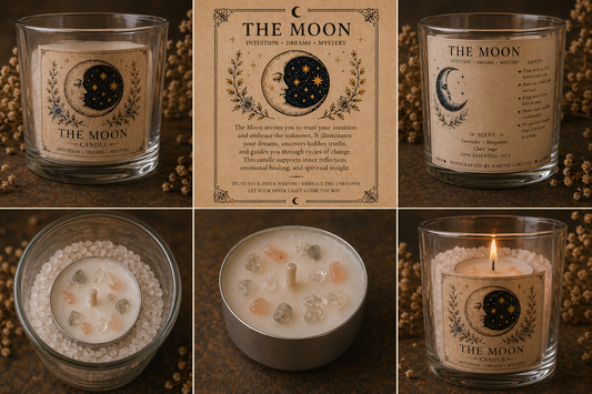 The Moon Tarot Card Tea Light Set