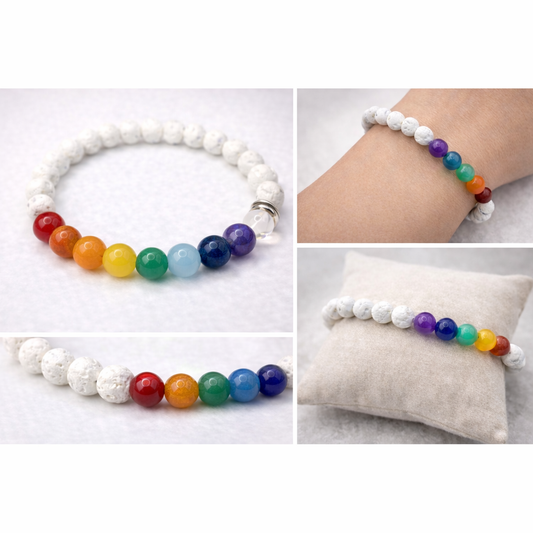 White Lava Chakra Bracelet