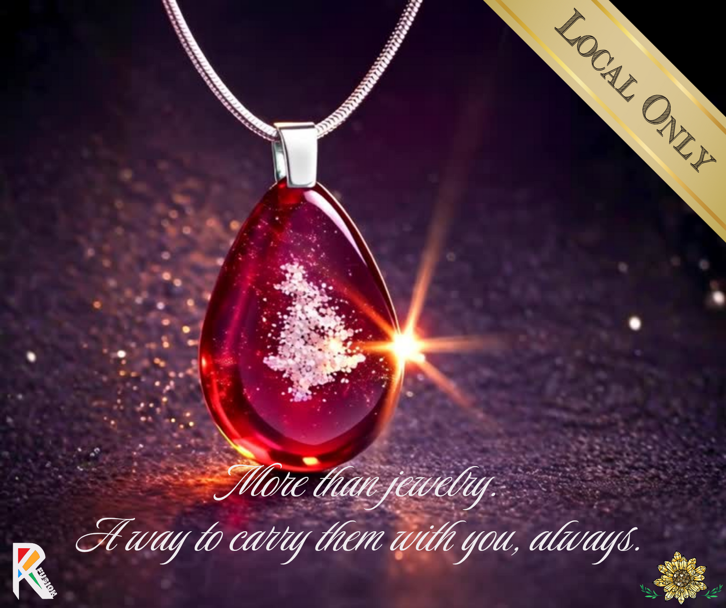 Cremation Fused Glass Memory Pendants (Local Only)