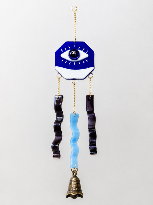 The Watchful Eye – Artisan Fused Glass Hanging Chime